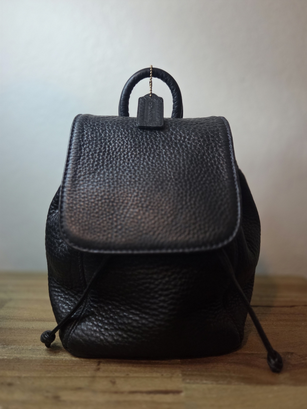 Vintage 97 Coach Sonoma Black Peppled Leather Backpack Purse 4925 w/original Tag